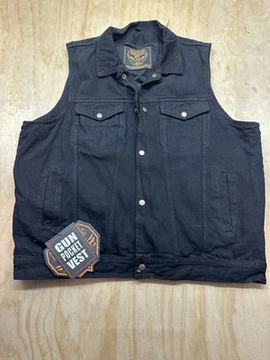 Milwaukee Performance DM1331 Men's Black Denim Motorcycle Biker Rider Vest  2XL - Image 1 of 4