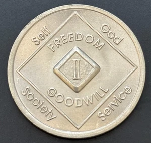 Narcotics Anonymous NA 2 IINarrow Years Recovery Token Coin Chip Years - Picture 1 of 2