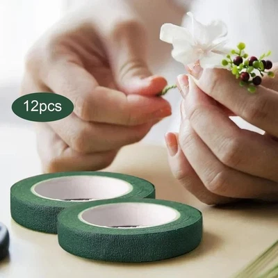 12 Rolls Floral Tapes Stem Wrap Width 1.2cm Length 30M DIY Decorations Dark - Image 1 of 4