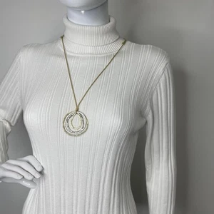 anhänger halskette modeschmuck gemischte metalle goldfarben Kettenglied  - Bild 1 von 9