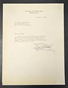 Hugo L Carta mecanografiada firmada negra a David Warren Ryder 1937 político, autor - Imagen 1 de 5