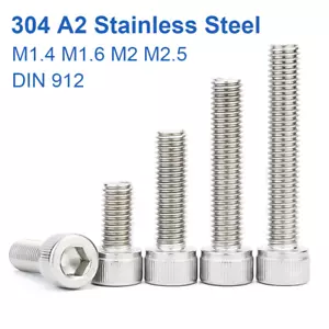 M1.4 M1.6 M2 M2.5 Viti a testa cilindrica esagonale bulloni chiave a brugola A2 acciaio inox - Foto 1 di 18