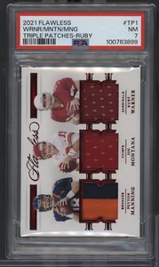 2021 Panini Flawless Manning Montana Warner Triple Patch /15 PSA 7 120524ASCD - Picture 1 of 2