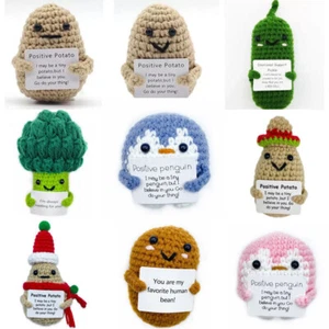 Positive Karte lustige positive Kartoffel handgemachte Wolle gestrickt Hug Puppe - Bild 1 von 15
