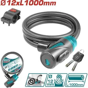 Candado Bicicleta TOTAL, Longitud 100cm, Diámetro 12mm, 2 Llaves, Alta Seguridad - Imagen 1 de 3