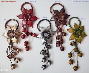 Genuine Leather Handcraft Keychain Flower KeyRing Purse Accessories No. 10-2-2 - Picture 1 of 15
