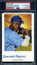 Armando Vazquez PSA DNA Signed 1991 Ron Lewis Negro League Postcard Autographed