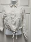abercrombie fitch White Longsleeve Crop Top Size Xs 