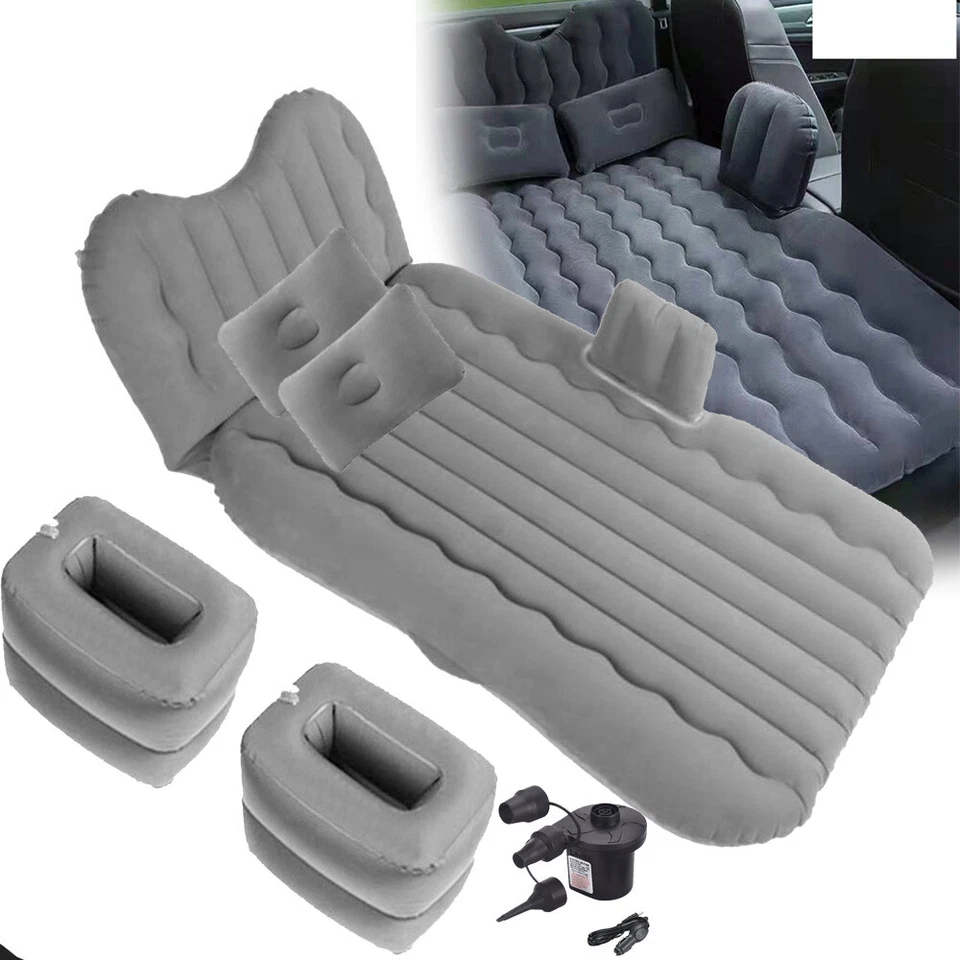 Inflatable Car SUV Air Mattress Camping Bed Cushion + Pillows &Pump Sleeping Pad - Image 1 of 4