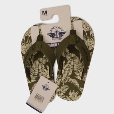 Sandálias verdes Docker's Premium infantil estampa de palma M 13/1 - Imagem 1 de 4