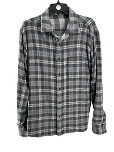 Faherty Men's GrayWest Bend Plaid Reversible Flannel Button-Up Shirt Size Medium - Picture 1 of 3