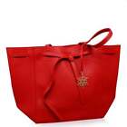 Elizabeth Arden Red Tote Bag Purse W Tag And Golden Toned OrnamentA0119592