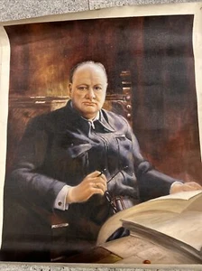 Sir Winston Churchill portrait canvas print 24x30. Painting/print - Picture 1 of 5