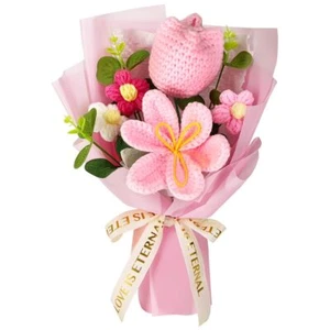 Crochet Flower Bouquet Completed Crochet Tulip Flowers for Graduation Gifts B... - Picture 1 of 8