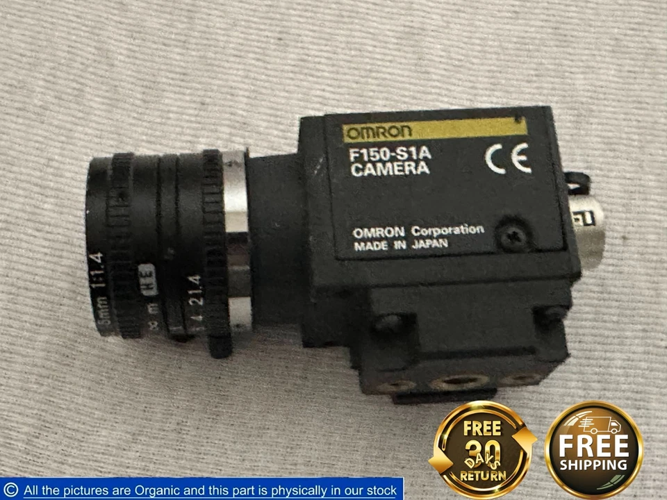 Omron F150-S1A 1/3-inch CCD Camera W/ TV lens 16mm 1:1.4 Machine Vision Japan - Image 1 of 4