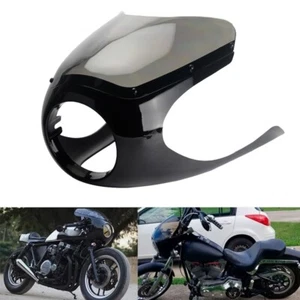 Cafe Racer Style Half Fairing Universal Fit 6-1/4" Round Headlight Honda Yamaha - Picture 1 of 10