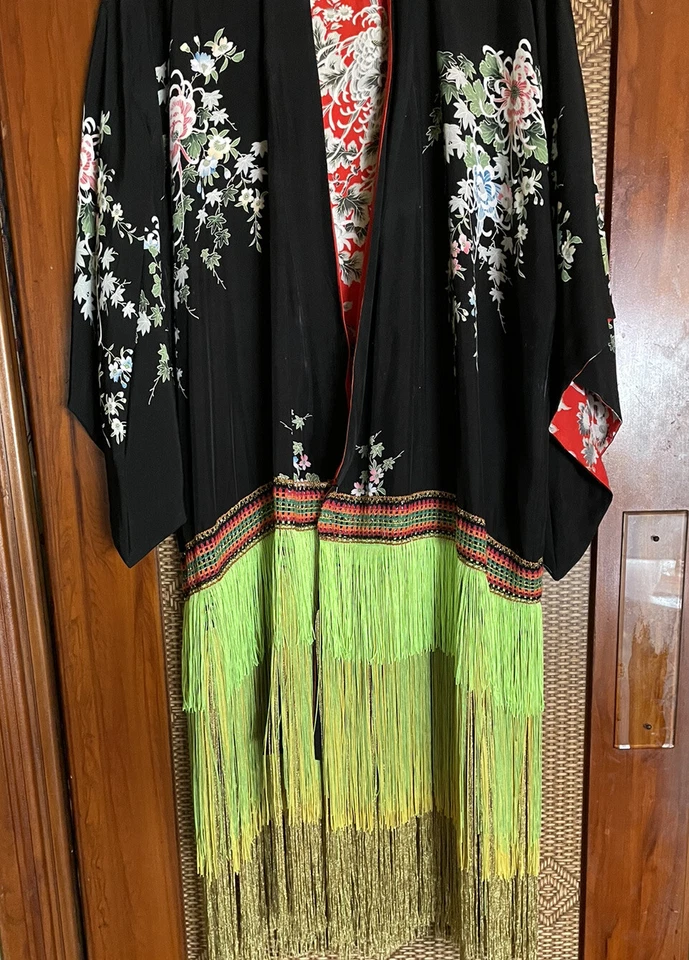 Theatrical Fringed KIMONO DUSTER Via production of Mary Poppins “Topsy”   ￼Osfm - Image 1 of 4