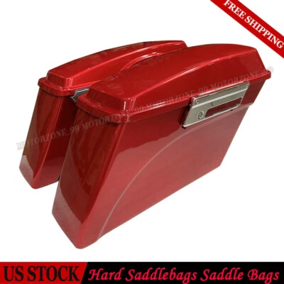 Red Hard Saddlebags For Harley Touring Electra Road King Street Glide 1994-2013 - Image 1 of 4