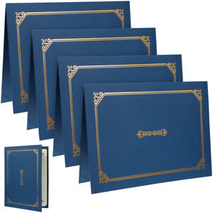 4 Black Certificate Holders with Blue Covers