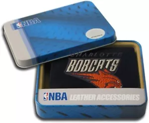 Charlotte Bobcats NBA Embroidered Leather Trifold Wallet - Classic Throwback - Picture 1 of 6