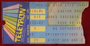 James Taylor - 1983 Konzert Ticket Stub - Miller High Life - Boston, MA - Bild 1 von 2