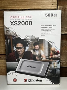 Kingston Technology Portable SSD XS2000 500 GB w/USB-C Cable USB 3.2 Gen 2x2 New - Picture 1 of 24