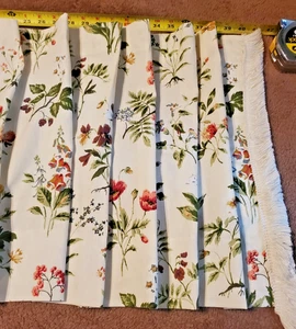 2 VGT Panels Wildflower Valances Curtains Floral Cottage Core 18" x 44" w/Fringe - Picture 1 of 8