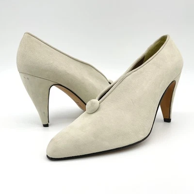 Via Spiga Mujer Tacones Talla 7B Gamuza Minimalista Dinero Antiguo Elevado Clásico Italia Foto 1 de 4