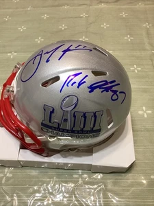 Minicasco Rob Gronkowski y Julian Edelman AUTÓGRAFO Patriots *CERTIFICADO DE AUTENTICIDAD* FIRMADO - Imagen 1 de 10