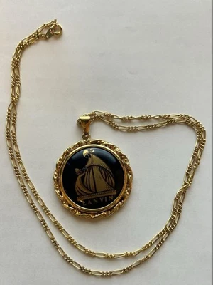 Collar Colgante Lanvin Limoges Vintage Oro Bolso Colgador Auténtico De Japón RIN Foto 1 de 4