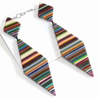 Sobral Neoconcretismo Nial Pop Art Artist Made Dangle Statement Post Earrings - Image 1 of 4