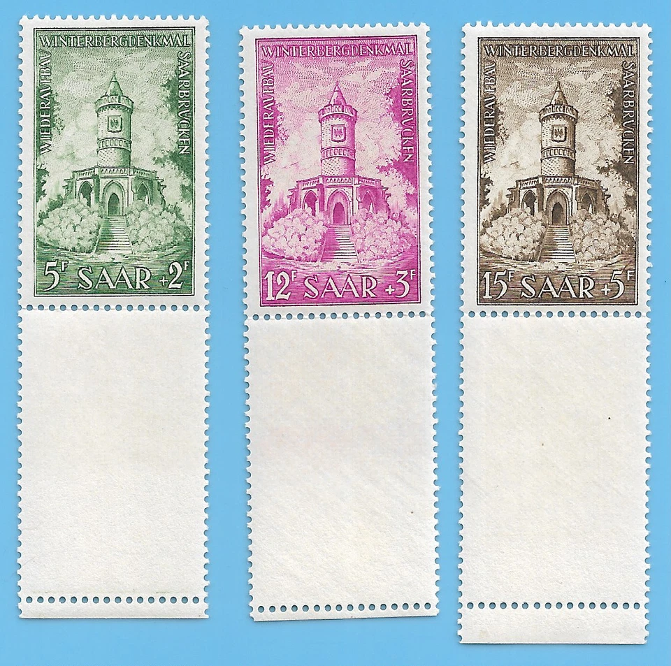 Germany SAAR 1956 Winterburg Memorial Stamp Set MNH Sc# B11 B13   #33 - Image 1 of 1