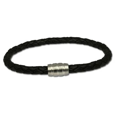 SilberDream Leder Armband schwarz mit Edelstahl Verschluss LS1502 - Bild 1 von 4