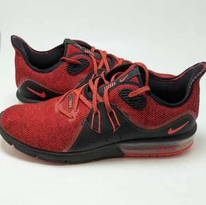 Scarpe da corsa uomo Nike Air Max Sequent 3 nere Total Crimson 921694-066 taglia 12 - Foto 1 di 7