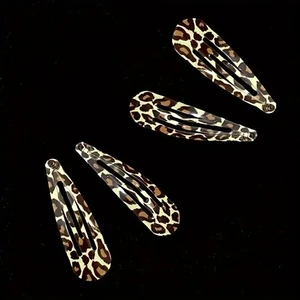 4pcs Alloy Hair Barrettes Leopard Print Hair Clips Set - Picture 1 of 2