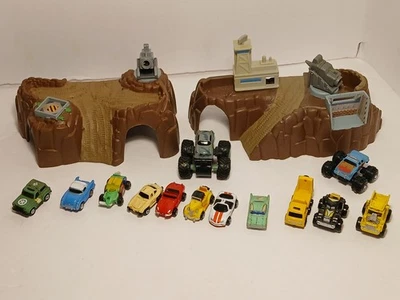 MICRO MACHINES LOT OF 13 VINTAGE MIX OF STYLES VETTE TRUCKS WITH PLAY SET - Image 1 of 4