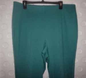 RUBY RD. Woman Pull-On Ponte Straight Pants 1X Green Teal ** - Picture 1 of 7