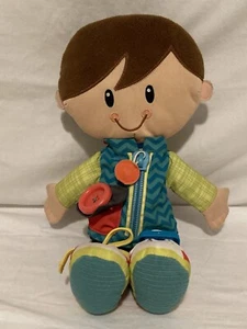 Playskool Boy Learns To Dress 14" Plush Button Zipper Shoe Tie 2014 Colorful - Picture 1 of 5