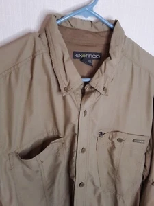Exofficio Vented Fishing Shirt Men XXL Tan Khaki Hike Light Active - Picture 1 of 11