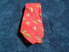 Orvis Men's Tie, Red with Named Fishing Lures, 3 1/2" x 56 1/2"