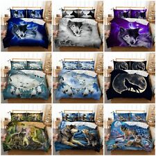 Wolfs Animals Soft Duvet Quilt Cover Bed Set Single Double King Size Pillowcases