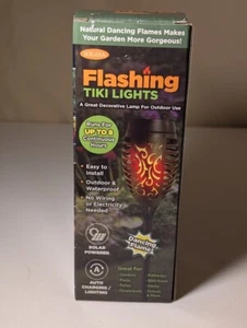Solasa Flashing Tiki Lights Solar LED Outdoor Waterproof Distressed Box - Picture 1 of 4