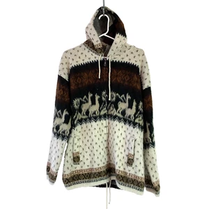 Yari Artesanias Soft Fuzzy Alpaca Pockets Sweater Jacket Large - Picture 1 of 8