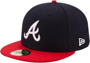 New Era Atlanta Braves MLB 59Fifty Navy Red - US Size 7 1/2 - Picture 1 of 3