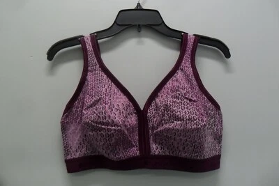 NWOT Comfort Choice Wireless Back-Close Eggplant Lounge Bra Size 38D - Image 1 of 2