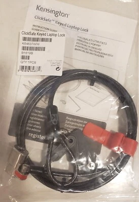 Kensington ClickSafe Keyed Laptop Cable Lock K64637WW New Sealed Free Shipping - Image 1 of 4
