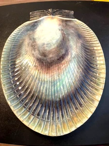 Vintage Bordallo Pinheiro Majolica Scallop Seashell 13" Platter NICE - Picture 1 of 7