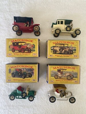Matchbox Lesney Modelos de Antaño Juego de 4 Y1-Y4 con Cajas Originales De Colección Foto 1 de 4