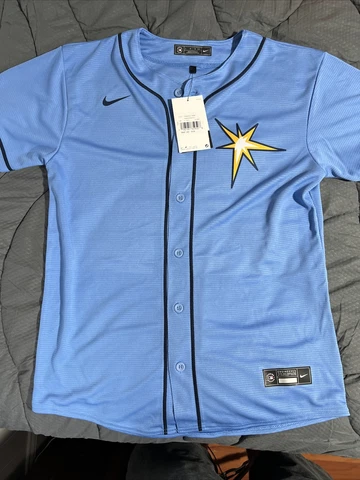 New Nike Youth Tampa bay rays jersey light blue austin meadows L 14-16 $80 value Cover