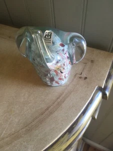 Vintage Signed MDINA elephant  Paperweight glass - Picture 1 of 5